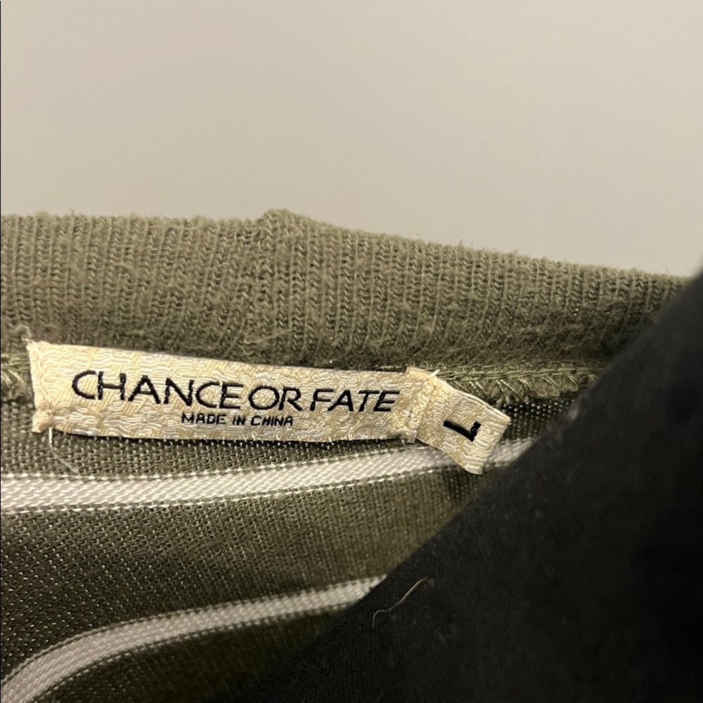 Chance or Fate Olive and White Knit Top Stitch Fix - Picture 2 of 5